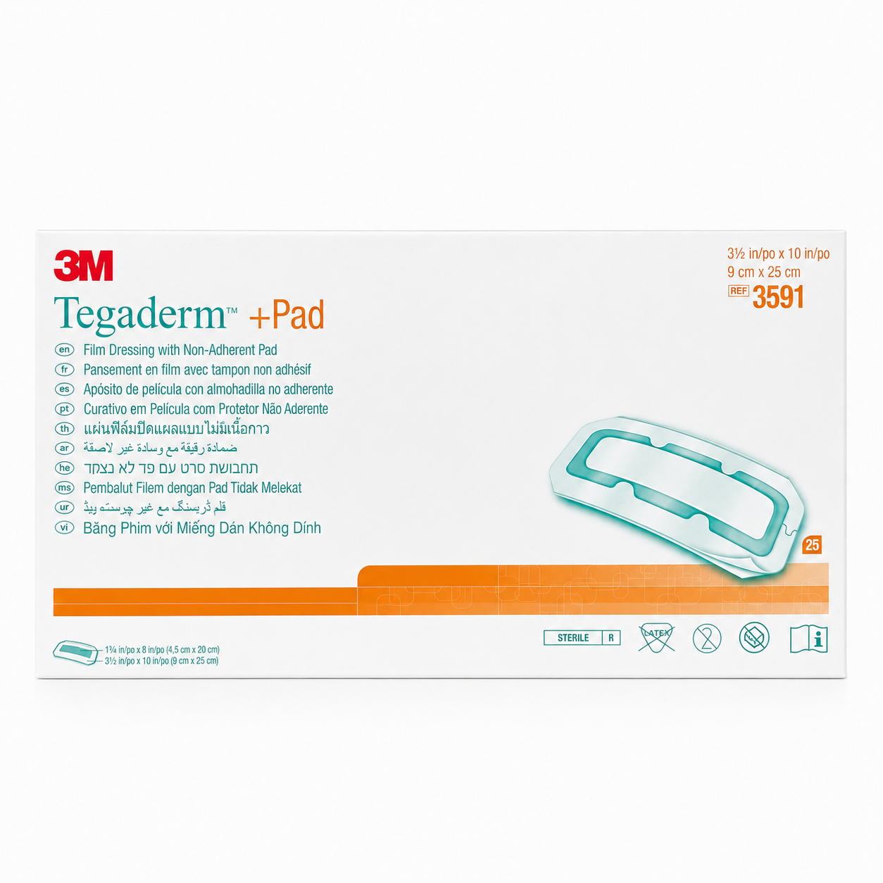 TEGADERM + PAD 9 cm x 25 cm
