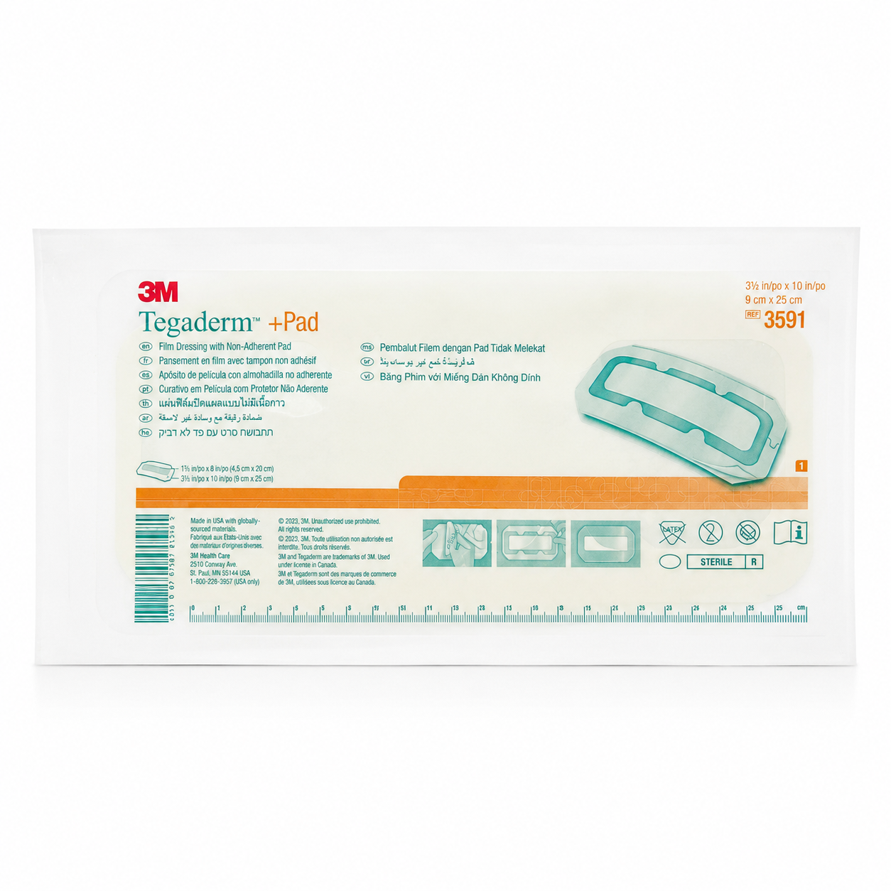 TEGADERM + PAD 9 cm x 25 cm